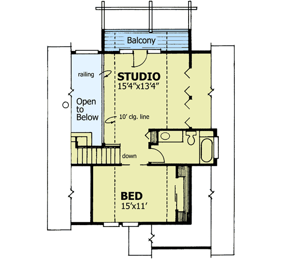 Plan 9805SW: Vacation Hideaway - Floor Plan - 2nd Floor - Cabin, Cottage, Mountain, Rustic, Vacation