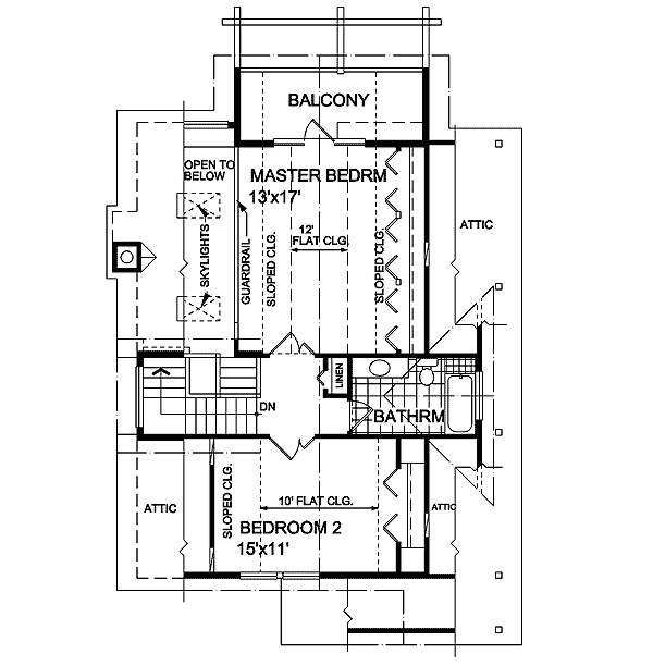 Plan 9807SW: Rustic Retreat - Floor Plan - 2nd Floor - Cabin, Cottage, Country, Mountain, Rustic