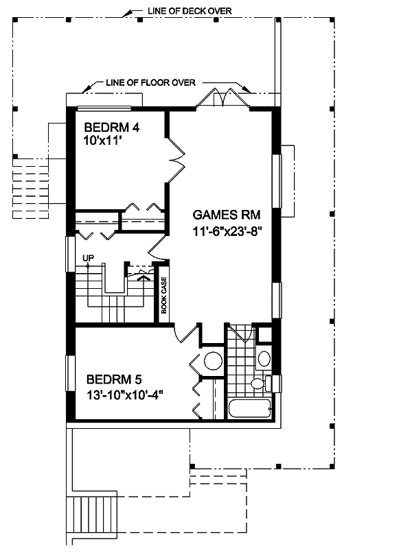 Plan 9807SW: Rustic Retreat - Floor Plan - Lower Level - Cabin, Cottage, Country, Mountain, Rustic