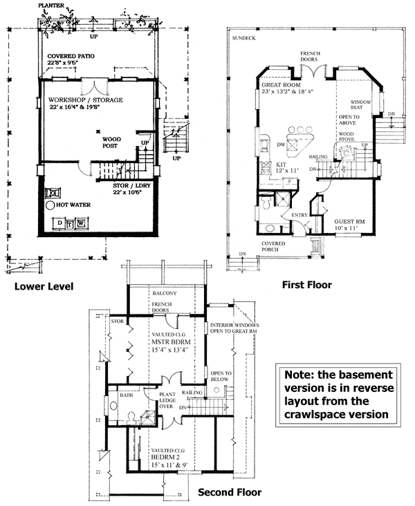 Plan 9812SW: Ultimate Retreat - Floor Plan - Optional - Cabin, Cottage, Mountain, Northwest, Rustic, Vacation