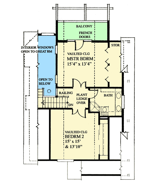 Plan 9833SW: 3 Bedroom Vacation Retreat - Floor Plan - 2nd Floor - Cottage, Mountain