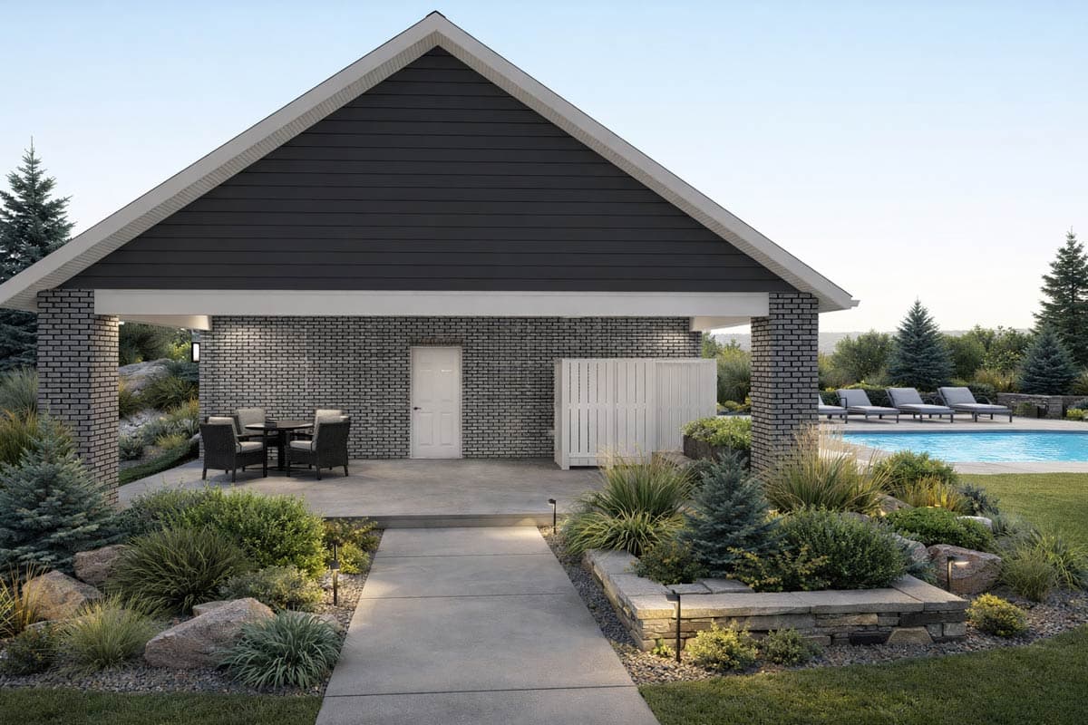 Plan 61744UT: Pool House Plan with Great Room and Outdoor Living - Image #3