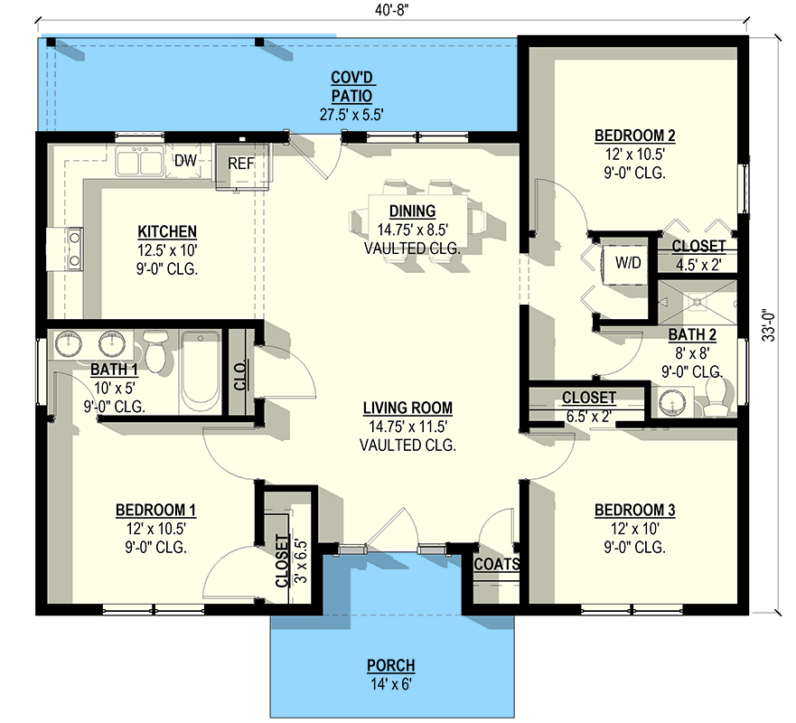 Plan 405128FDC: 3-Bedroom Barndominium House Plan with Split Layout - Floor Plan - Image #6 - Barndominium