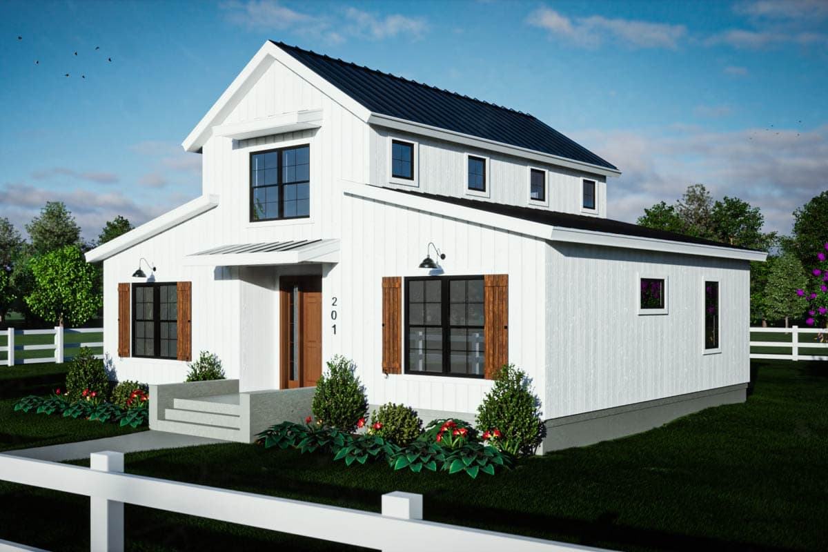 Plan 405129FDC: Barndominium House Plan with 3 Beds and Vaulted Great Room - Image #1 - Barndominium