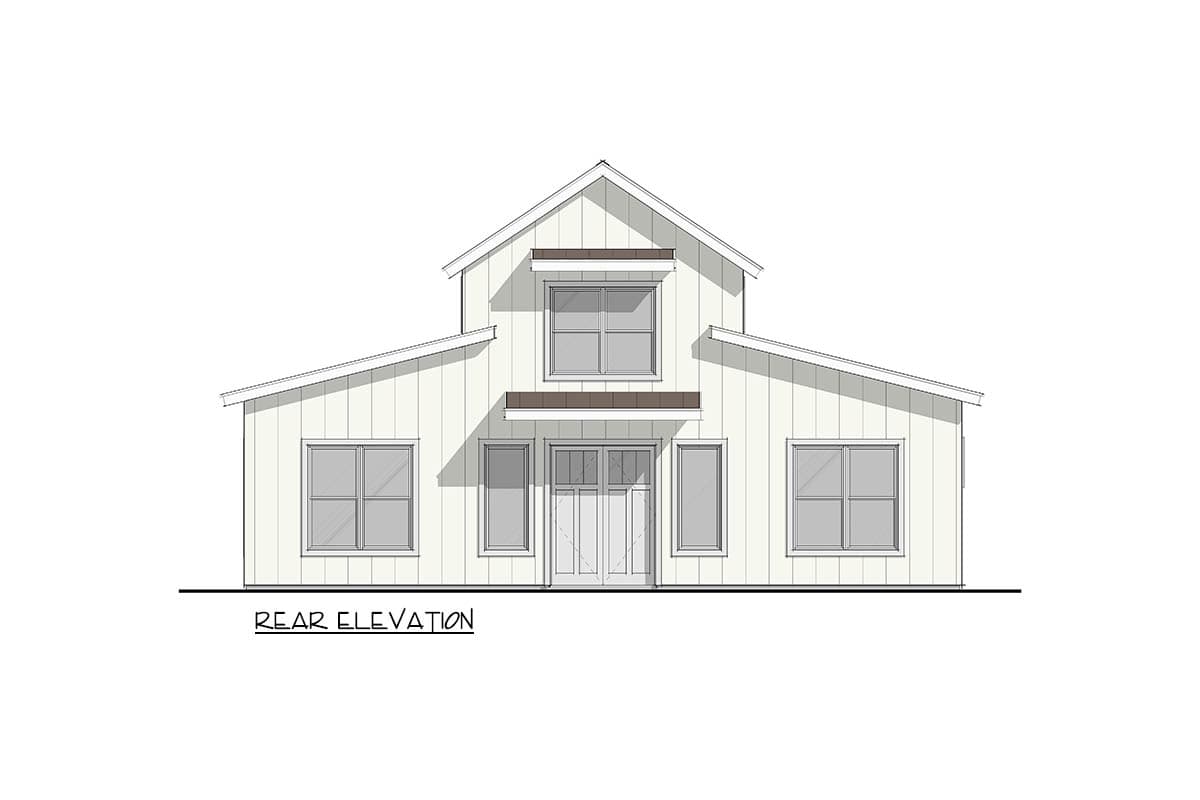 Plan 405129FDC: Barndominium House Plan with 3 Beds and Vaulted Great Room - Image #4 - Barndominium