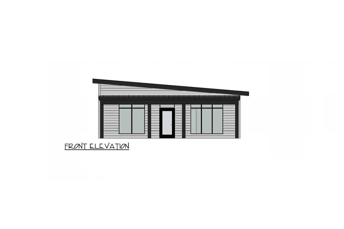 Plan 420188WNT: Modern Contemporary House Plan with 2 Beds and Front and Rear Covered Porch - Image #3 - Barndominium, Contemporary, Modern, Mountain