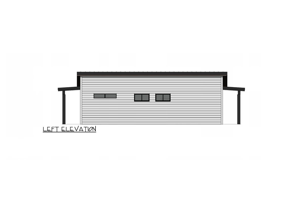 Plan 420188WNT: Modern Contemporary House Plan with 2 Beds and Front and Rear Covered Porch - Image #4 - Barndominium, Contemporary, Modern, Mountain