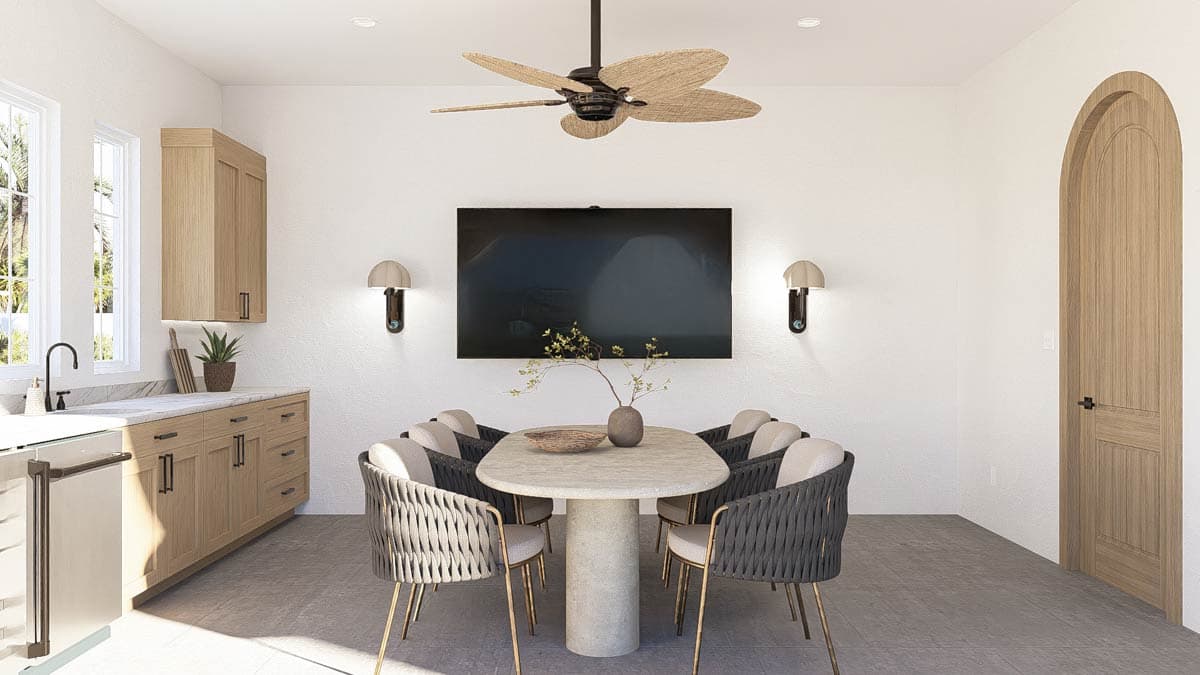 Plan 623631DJ: Coastal Contemporary Pool House Plan with Outdoor Kitchen and Bunk Room - Image #8 - Coastal Contemporary, Contemporary, Florida-Style