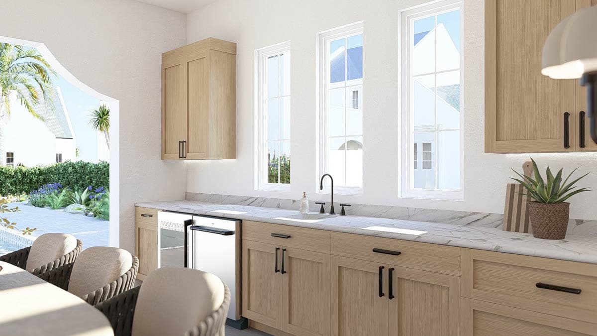 Plan 623631DJ: Coastal Contemporary Pool House Plan with Outdoor Kitchen and Bunk Room - Image #7 - Coastal Contemporary, Contemporary, Florida-Style