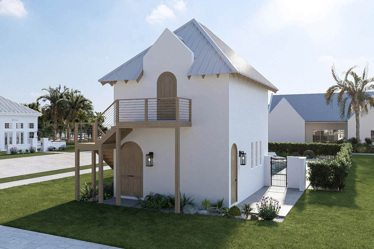 Plan 623631DJ: Coastal Contemporary Pool House Plan with Outdoor Kitchen and Bunk Room - Image #4 - Coastal Contemporary, Contemporary, Florida-Style