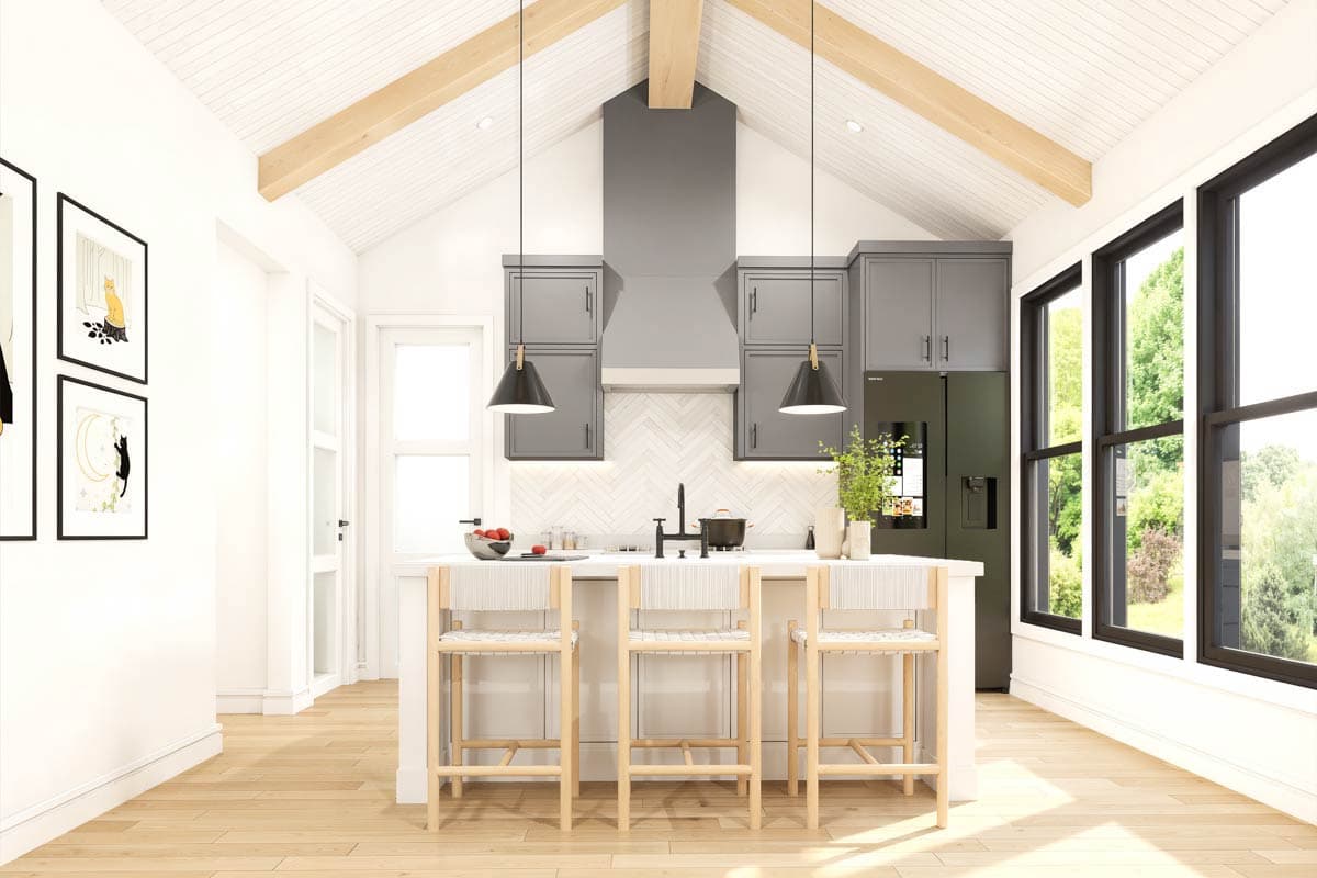 Plan 420189WNT: 3-Bedroom Barndominium House Plan with Vaulted Ceilings and RV Garage - Image #3 - Barndominium, Contemporary