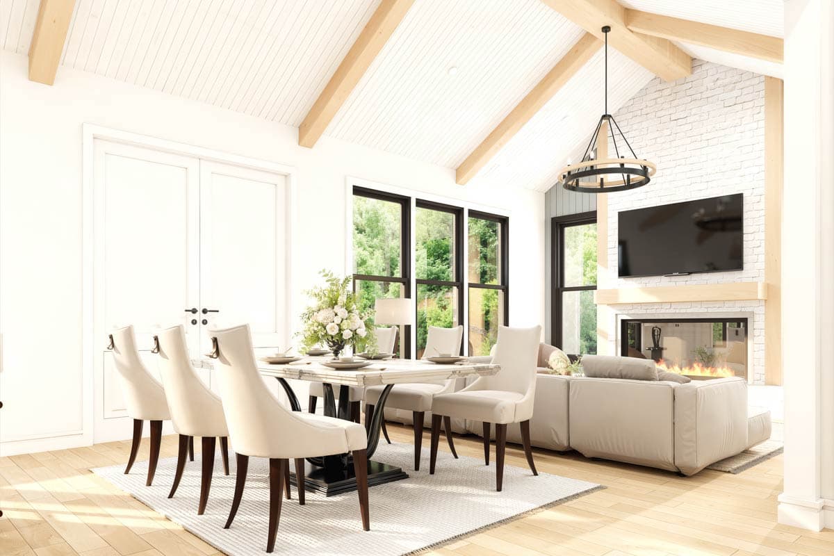 Plan 420189WNT: 3-Bedroom Barndominium House Plan with Vaulted Ceilings and RV Garage - Image #4 - Barndominium, Contemporary