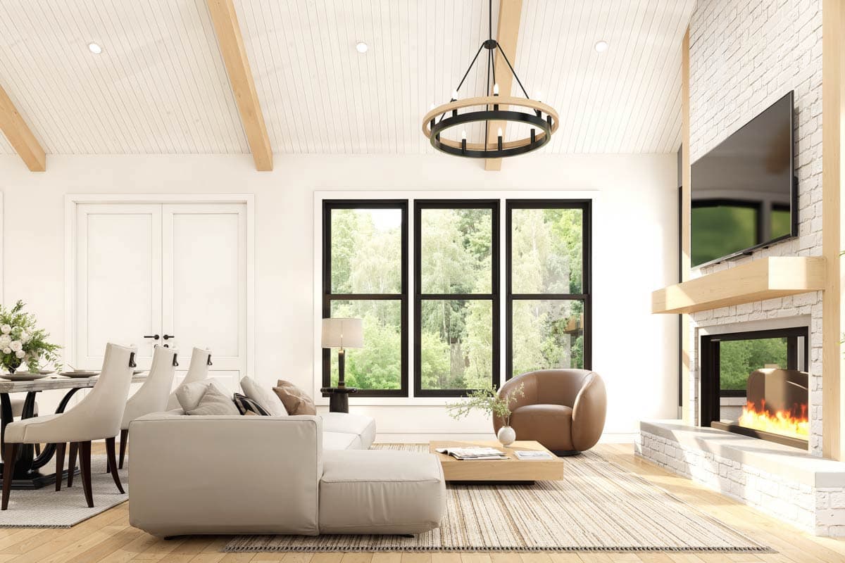 Plan 420189WNT: 3-Bedroom Barndominium House Plan with Vaulted Ceilings and RV Garage - Image #6 - Barndominium, Contemporary