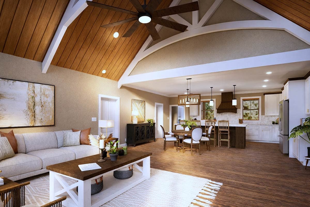 Plan 25080DH: Modern Farmhouse House Plan with 3 Bedrooms and Two-Story Great Room - Image #8 - Country, Farmhouse, Modern Farmhouse