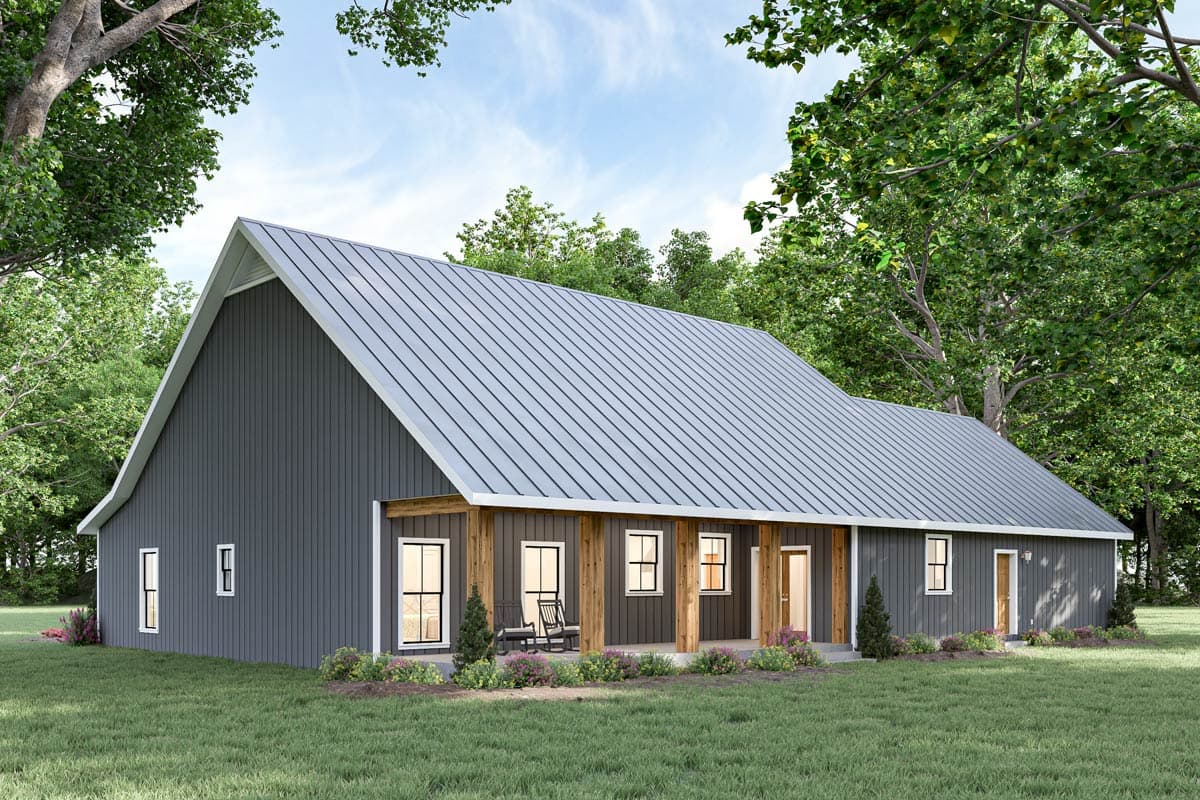Plan 25080DH: Modern Farmhouse House Plan with 3 Bedrooms and Two-Story Great Room - Image #5 - Country, Farmhouse, Modern Farmhouse