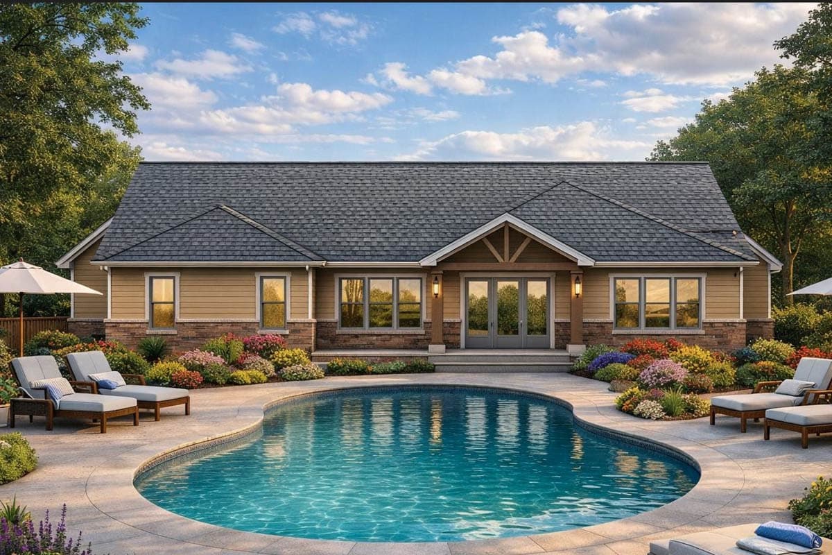 Plan 54048LK:  4-Bedroom Craftsman House Plan with 3-Car Garage and Split Layout - Image #3 - Craftsman, New American