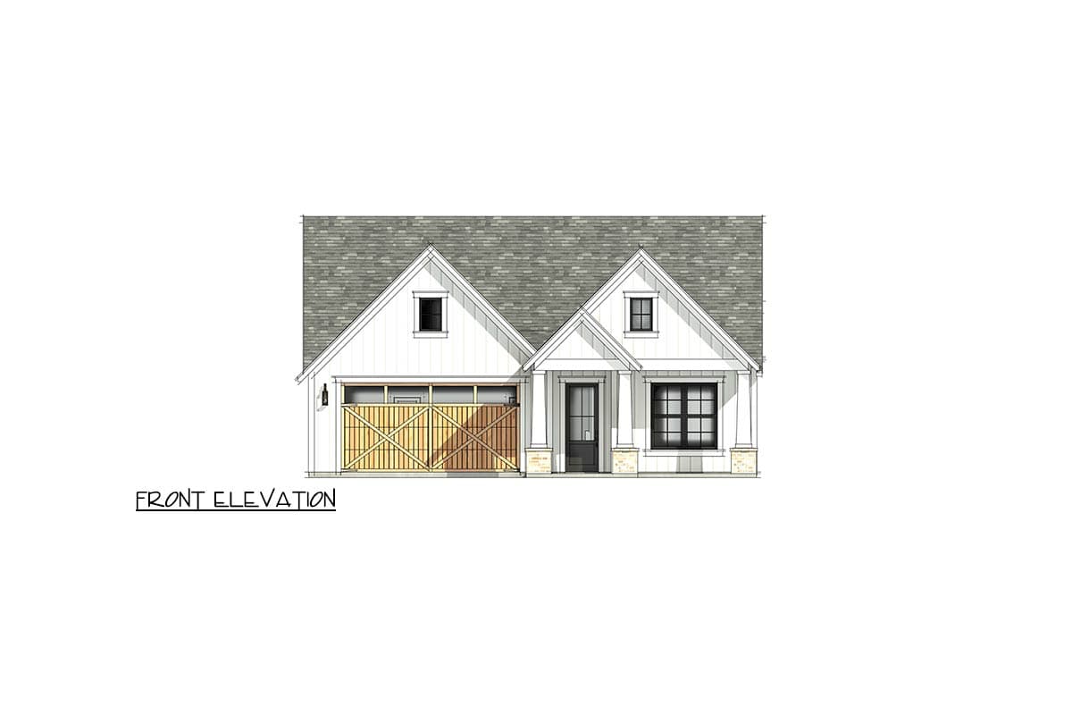 Plan 818203JSS: Modern Farmhouse House Plan with 4 Bedrooms and 2-Car Garage - Image #4 - Country, Craftsman, Farmhouse, Modern Farmhouse