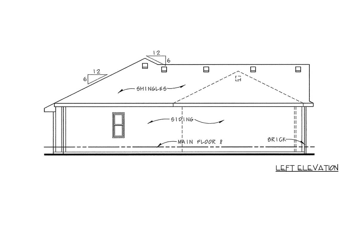 Plan 42746DB: Traditional Ranch House Plan with Split 3 Bedrooms and 2-Car Garage - Image #2 - Ranch, Traditional