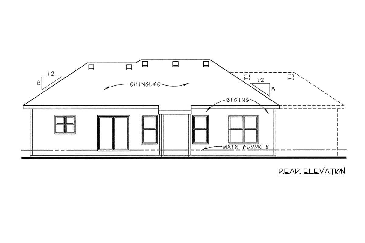 Plan 42746DB: Traditional Ranch House Plan with Split 3 Bedrooms and 2-Car Garage - Image #4 - Ranch, Traditional