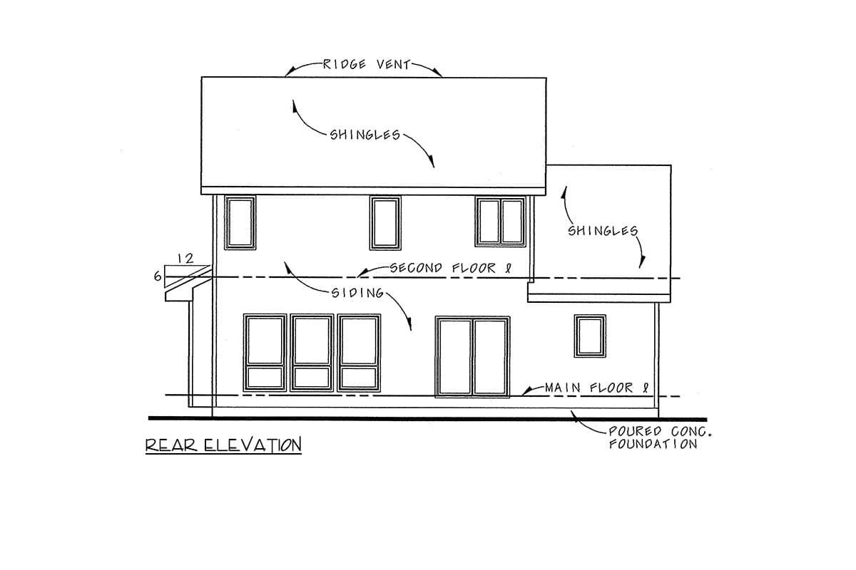 Plan 42747DB: Traditional Farmhouse House Plan with 3 Beds, Den, 2-Car Garage - Image #4 - Farmhouse, Traditional