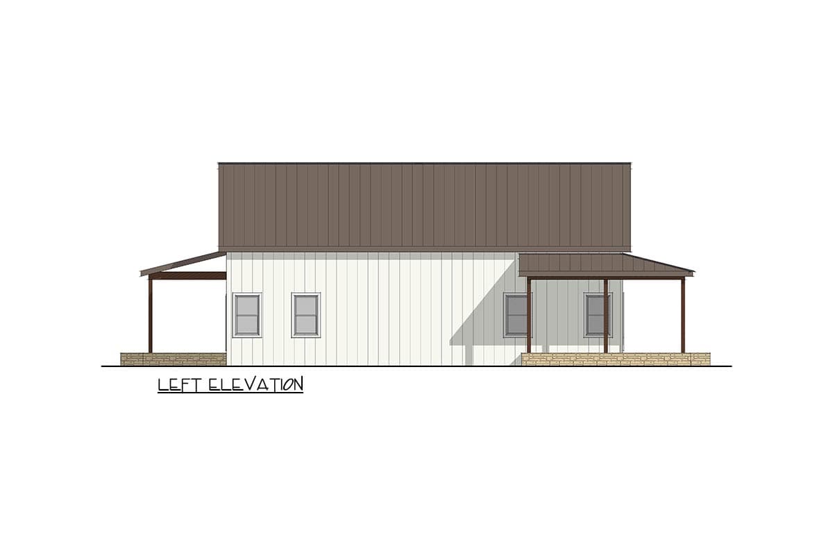 Plan 405136FDC: 4 Bedroom Barndominium House Plan with Expansive Wrap Around Porch - Image #3 - Barndominium