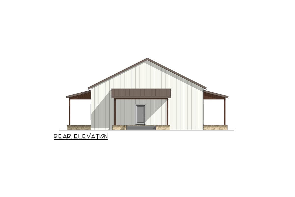 Plan 405136FDC: 4 Bedroom Barndominium House Plan with Expansive Wrap Around Porch - Image #4 - Barndominium