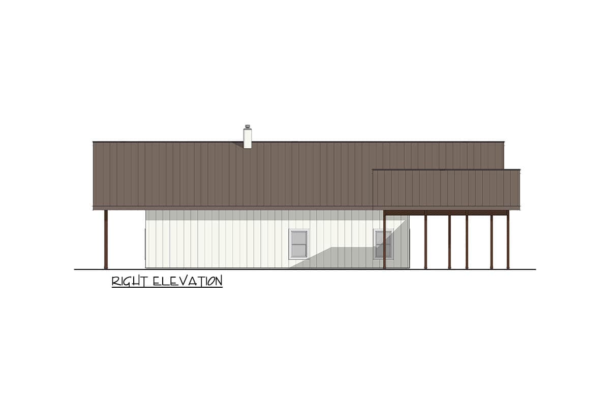 Plan 405137FDC: Modern Barndominium House Plan with 3 Beds and 2-Car Carport - Image #6 - Barndominium, Modern Farmhouse