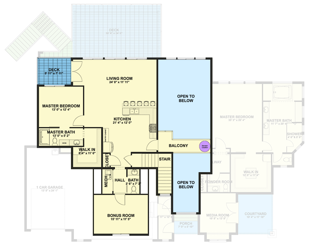 Plan 61745UT: Multi-Generational Traditional House Plan with 4122 Sq Ft and 3-Car Garage - Floor Plan - Image #32 - New American, Ranch, Traditional