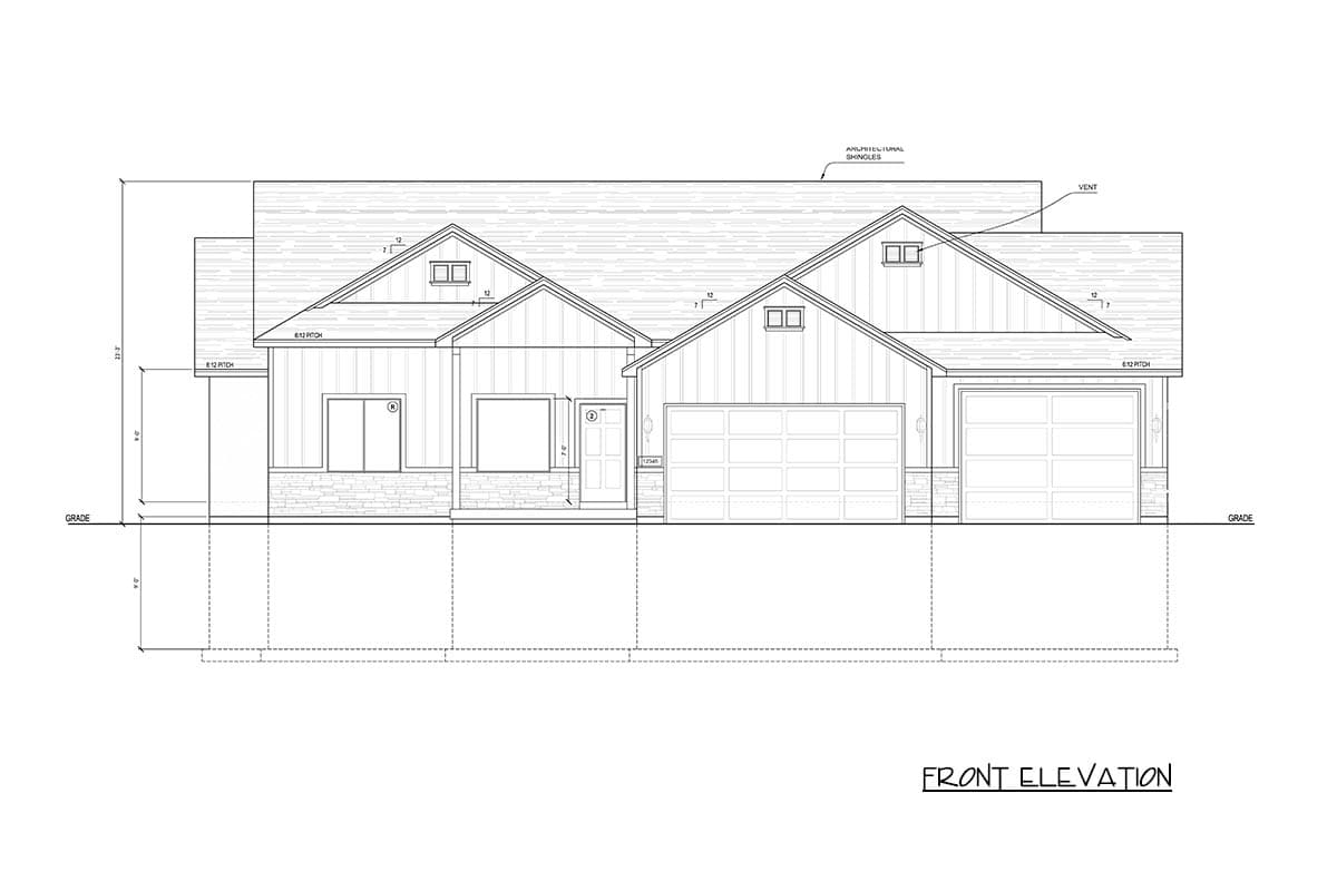 Plan 849070PGE: Modern Farmhouse House Plan with 3-Car Garage and Main Level Master - Image #3 - Craftsman, Farmhouse, Modern Farmhouse