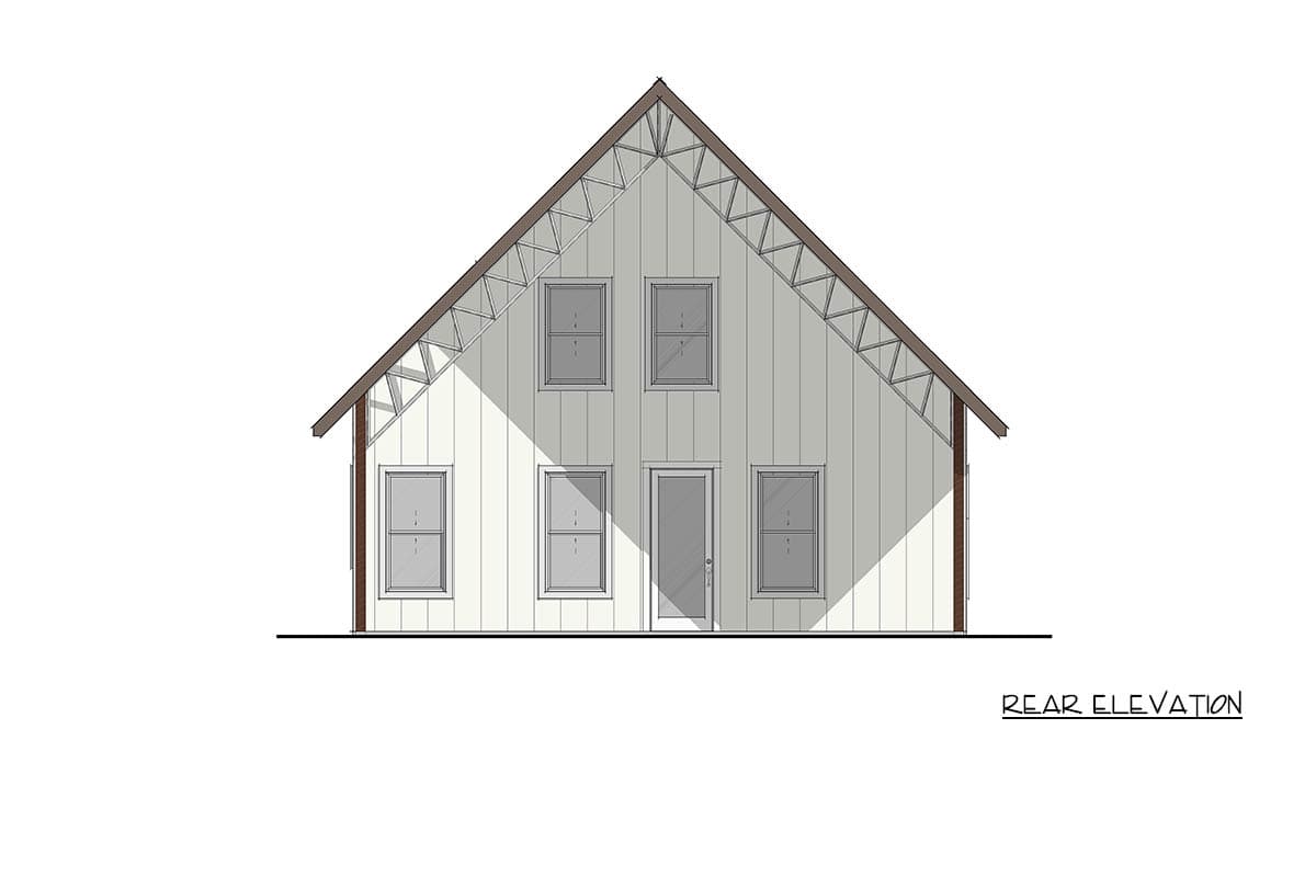 Plan 405139FDC: One-Bedroom Barndominium House Plan with Loft and Two-Story Great Room - Image #4 - Barndominium, Farmhouse