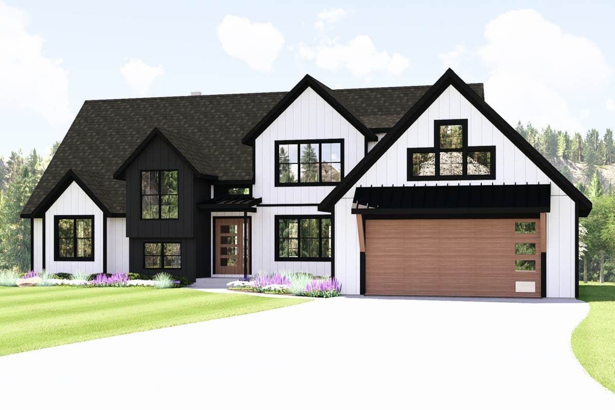 Plan 135420GRA: Striking Modern House Plan with 3 Bedrooms and Walkout Lower Level - Image #2 - Contemporary, Modern, New American