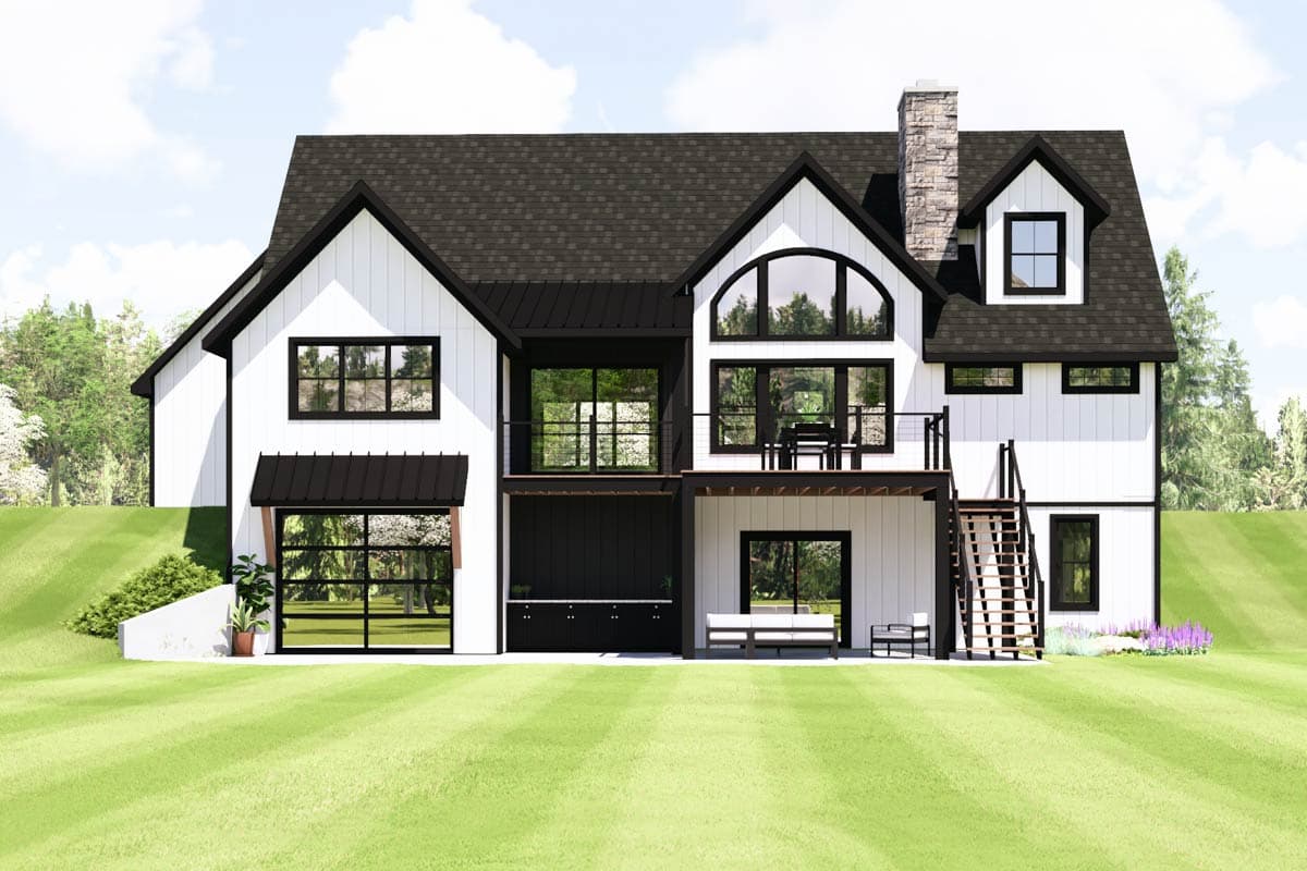 Plan 135420GRA: Striking Modern House Plan with 3 Bedrooms and Walkout Lower Level - Image #4 - Contemporary, Modern, New American