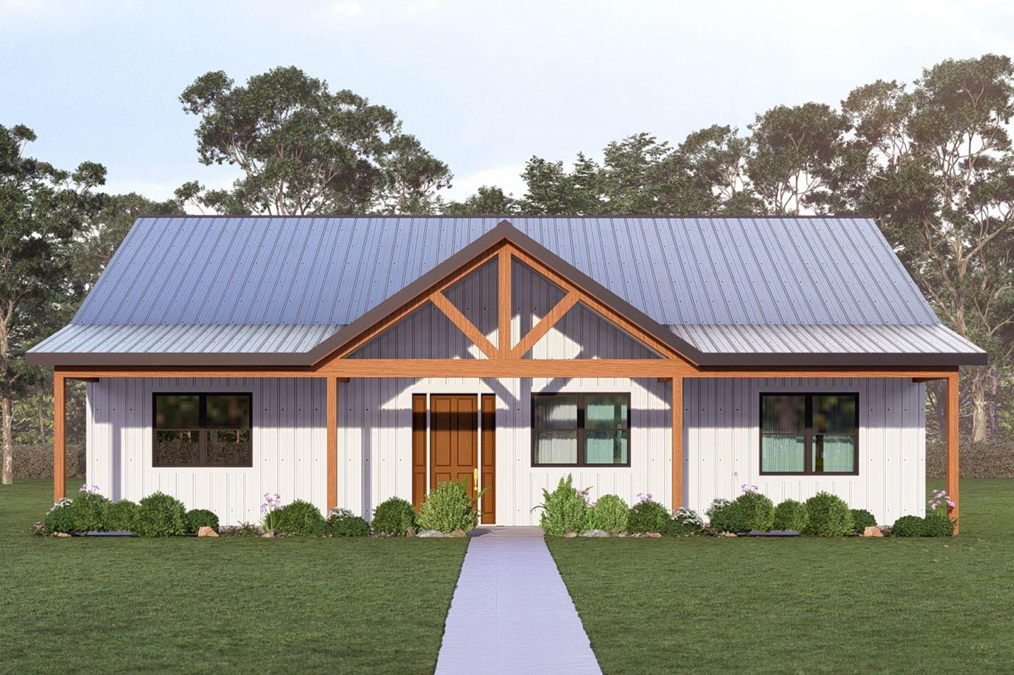 Plan image - 405142FDC:Three Bedroom Barndominium House Plan with Vaulted Living