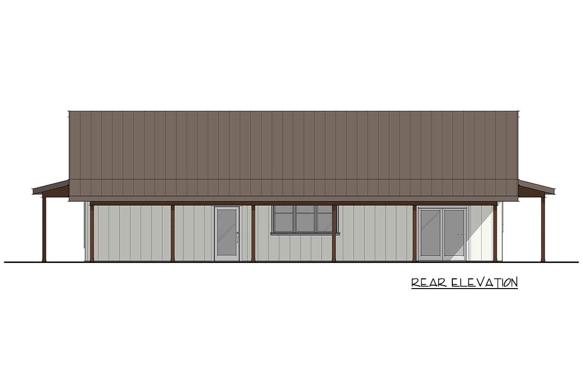 Plan 405140FDC: Barndominium Plan with 3 Bedrooms and Vaulted Great Room - Image #4 - Barndominium, Farmhouse