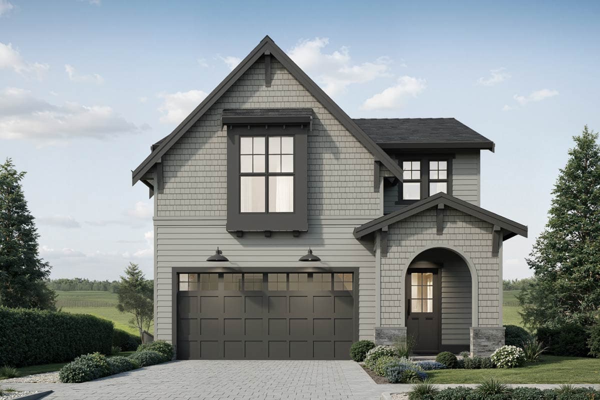 Plan 270127AF: Two-Story New American House Plan with 4 Bedrooms and 2-Car Garage - Image #1 - Craftsman, Modern Farmhouse, New American