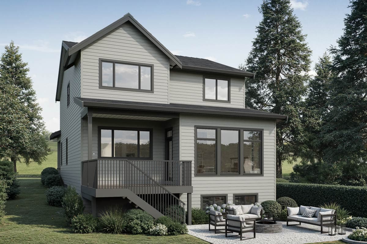 Plan 270127AF: Two-Story New American House Plan with 4 Bedrooms and 2-Car Garage - Image #5 - Craftsman, Modern Farmhouse, New American