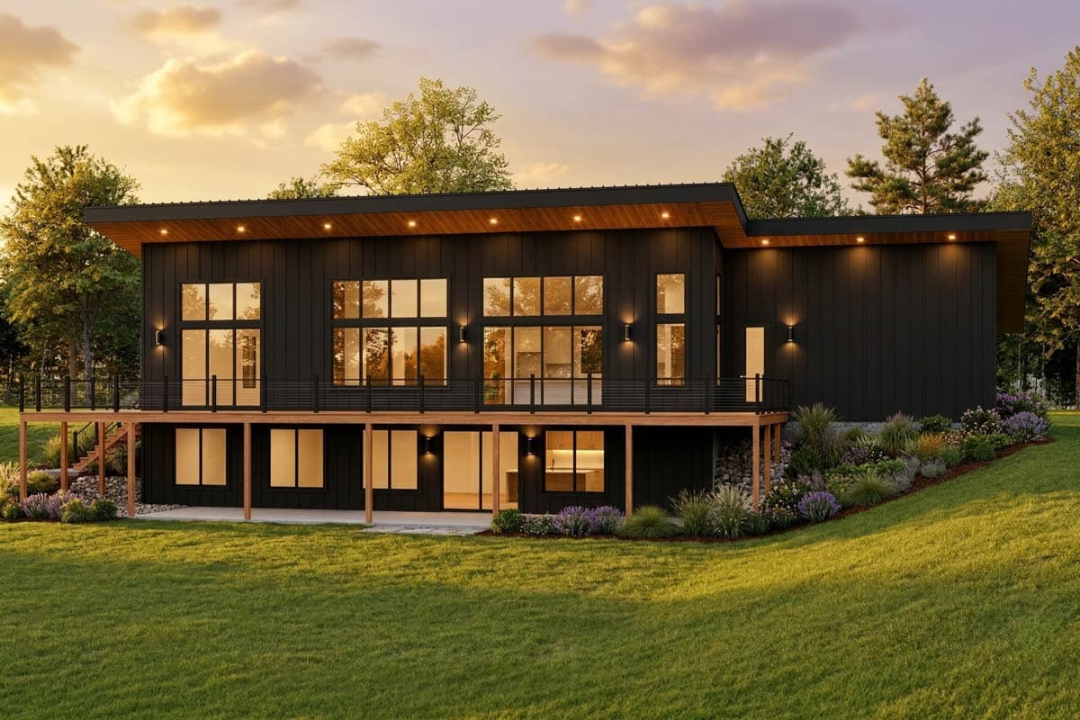 Plan image - 911070JVD:Modern Mountain House Plan with 3 Beds and Walkout Lower Level