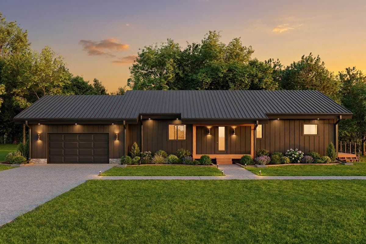 Plan 911070JVD: Modern Mountain House Plan with 3 Beds and Walkout Lower Level - Image #4 - Barndominium, Contemporary, Modern, Mountain