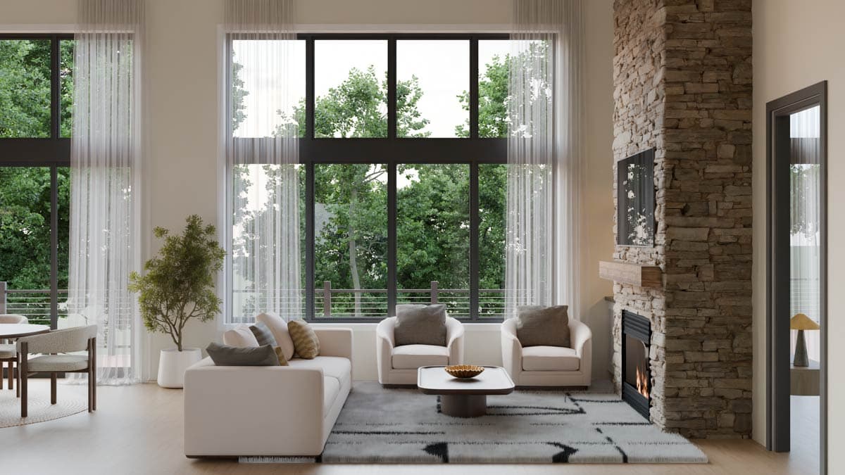 Plan 911070JVD: Modern Mountain House Plan with 3 Beds and Walkout Lower Level - Image #7 - Barndominium, Contemporary, Modern, Mountain