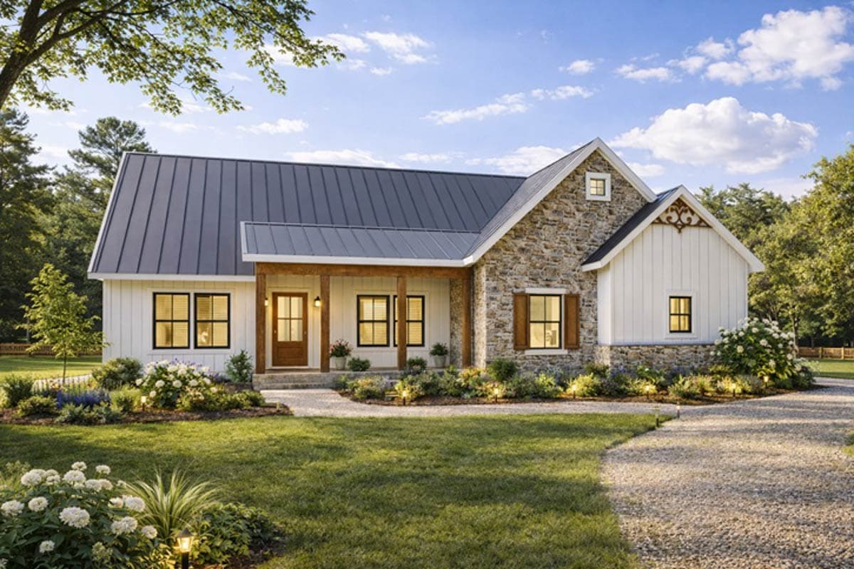 Plan 25081DH: Modern Farmhouse House Plan with 3 Beds and 2-Car Garage - Image #12 - Farmhouse, Modern Farmhouse, New American