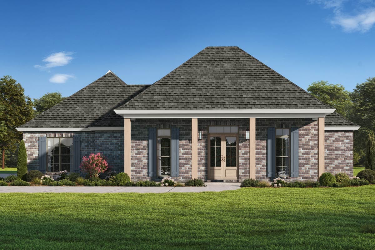 Plan image - 185030PHD:Southern Acadian House Plan with 3 Beds, Office, and 3-Car Garage