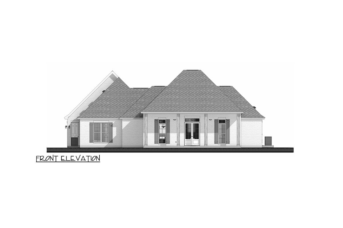 Plan 185030PHD: Southern Acadian House Plan with 3 Beds, Office, and 3-Car Garage - Image #2 - Acadian, French Country, Southern