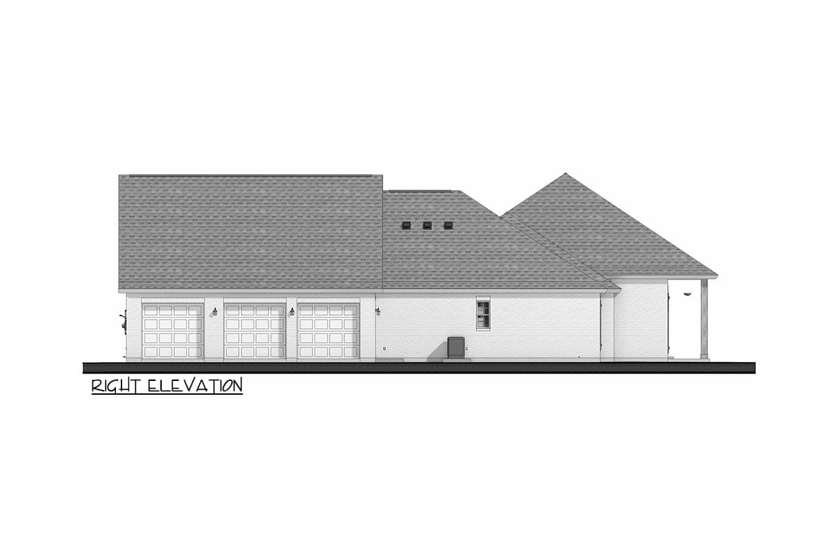 Plan 185030PHD: Southern Acadian House Plan with 3 Beds, Office, and 3-Car Garage - Image #5 - Acadian, French Country, Southern