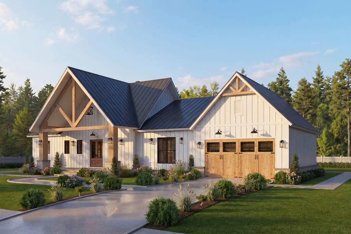 Plan 12343JL: Modern Farmhouse House Plan with 3 Beds, Vaulted Great Room, Outdoor Kitchen - Image #7 - Farmhouse, Modern Farmhouse, Mountain, New American