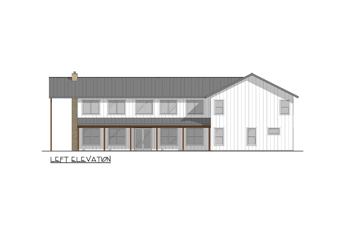 Plan 405133FDC: Modern Barndominium House Plan with 4 Bedrooms and Wrap Around Porch  - Image #3 - Barndominium, Modern Farmhouse