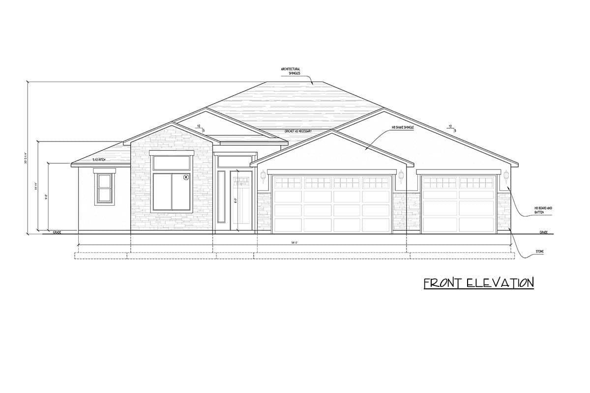 Plan 849073PGE: New American House Plan with 3 Bedrooms and 3-Car Garage - Image #4 - New American, Ranch, Traditional