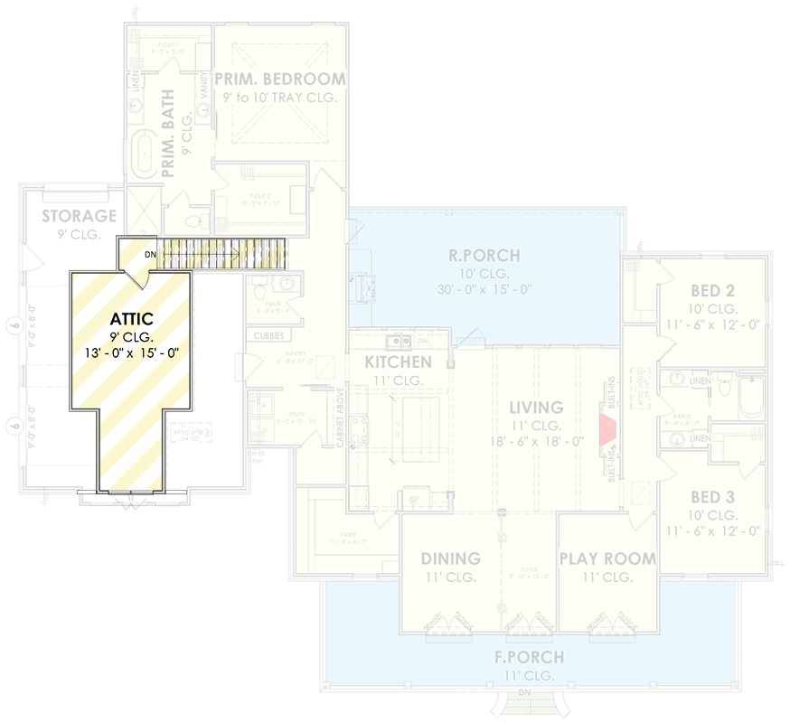 Plan 185032PHD: Charming Southern Transitional House Plan with 3 Beds and Outdoor Kitchen - Floor Plan - Optionally Finished Bonus Room - Southern, Transitional