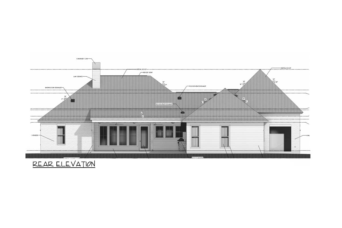 Plan 185032PHD: Charming Southern Transitional House Plan with 3 Beds and Outdoor Kitchen - Image #4 - Southern, Transitional