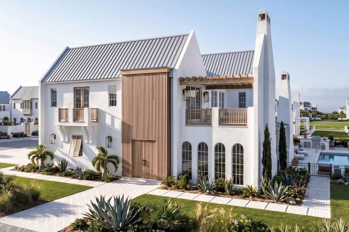 Plan 623633DJ: Coastal Contemporary 4-Bedroom House Plan with Expansive Outdoor Living - Image #1 - Coastal Contemporary, Contemporary, Florida-Style