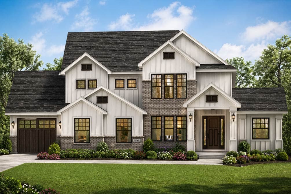 Plan image - 849074PGE:Modern Farmhouse House Plan with 5 Bedrooms, 3-Car Garage, and Walkout Basement